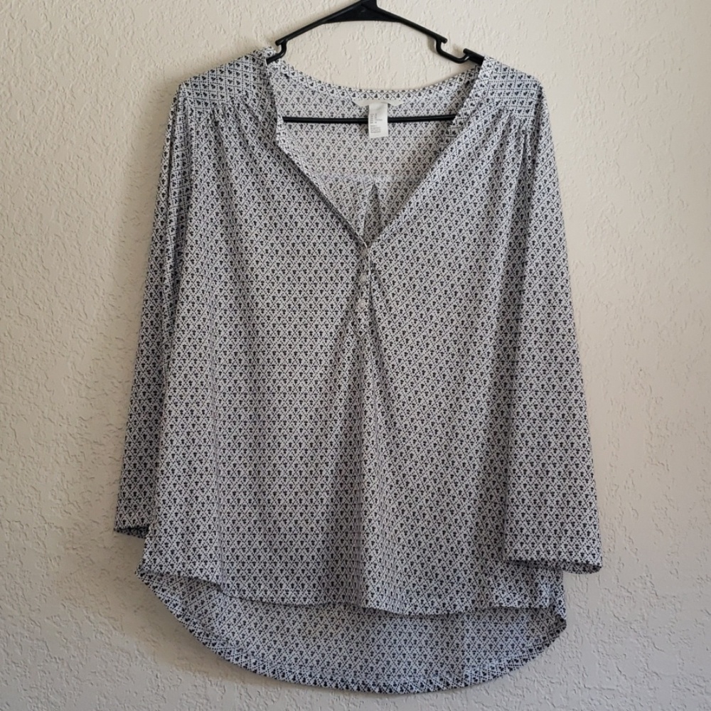 H&M 3/4 Sleeve Semi-sheer Tunic